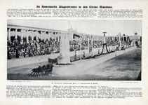 300228 Afbeelding van een bladzijde uit een weekblad met een verslag en foto van de wagenrennen in het nagebouwde ...